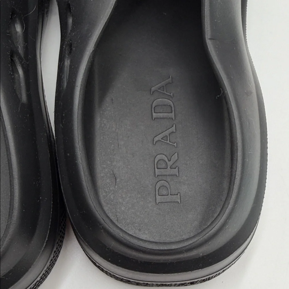 Prada Rubber Black Slip-On Clogs - Picture 7 of 7